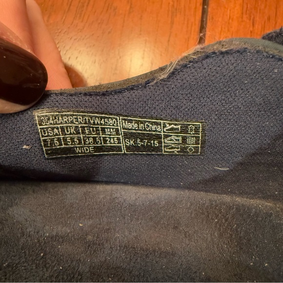 Vionic Orthaheel Harper Leather Suede Mary Jane Flat Shoes Blue US 7.5 Wide - Picture 7 of 11